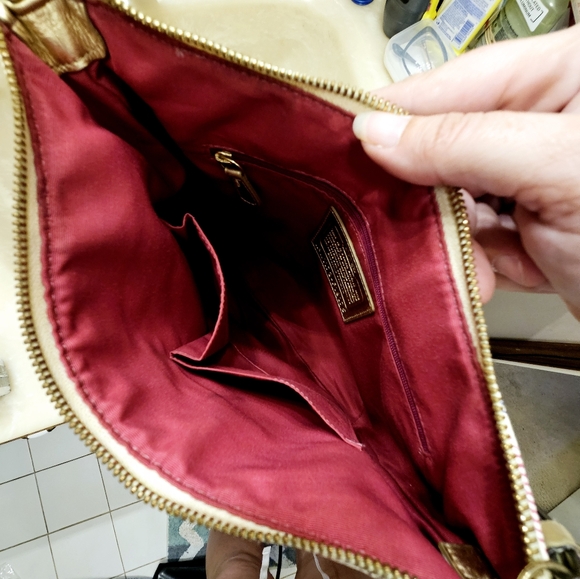 Coach peyton tattersall white gold multicolor crossbody purse shoulderbag - Picture 4 of 13